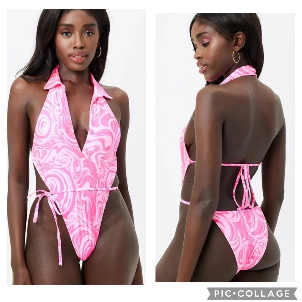 Frankies Bikini Osaka Satin One Piece Swimsuit Sz M